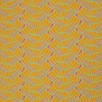 Viskose Vienna Coral Senftöne Retroblüten von Swafing by Bienvenido